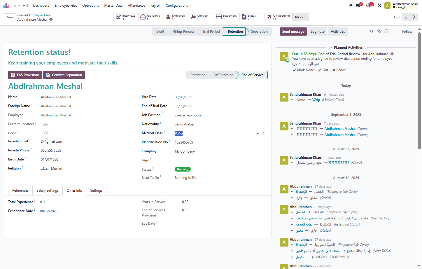 Click on More to Check or Add Dependent of Employees