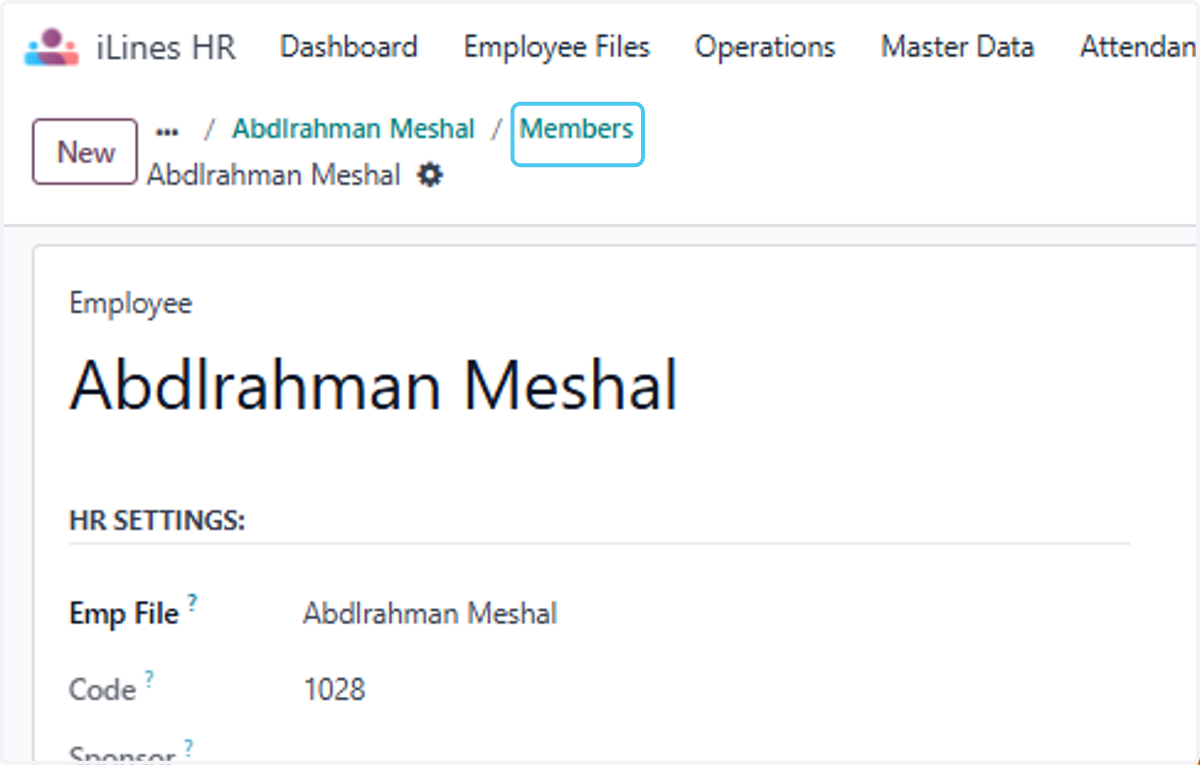 Click on Members