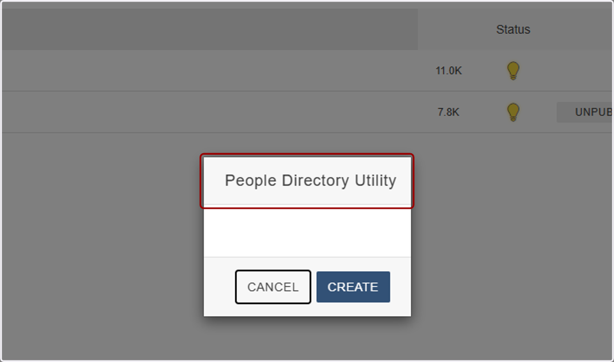 A "People Directory Utility" modal will pop up.