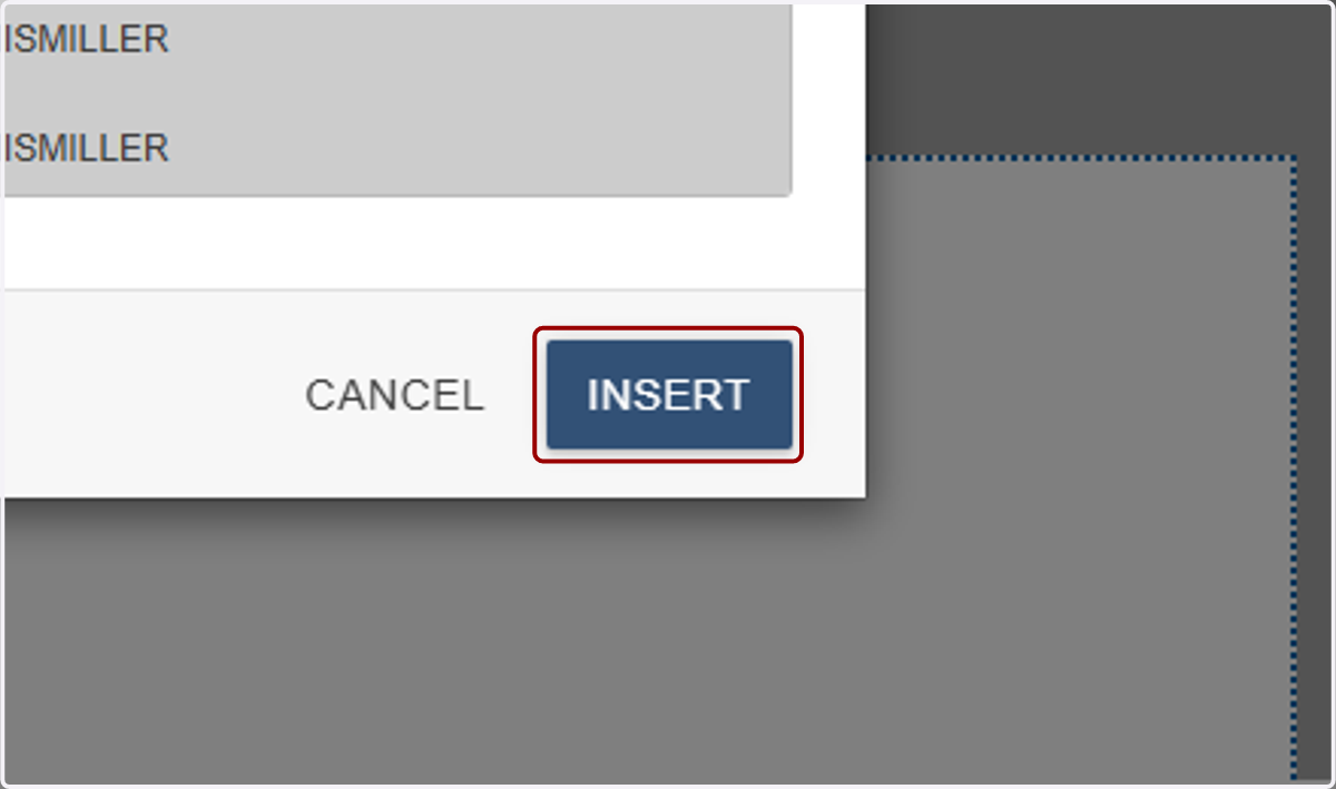 I'll click on INSERT...