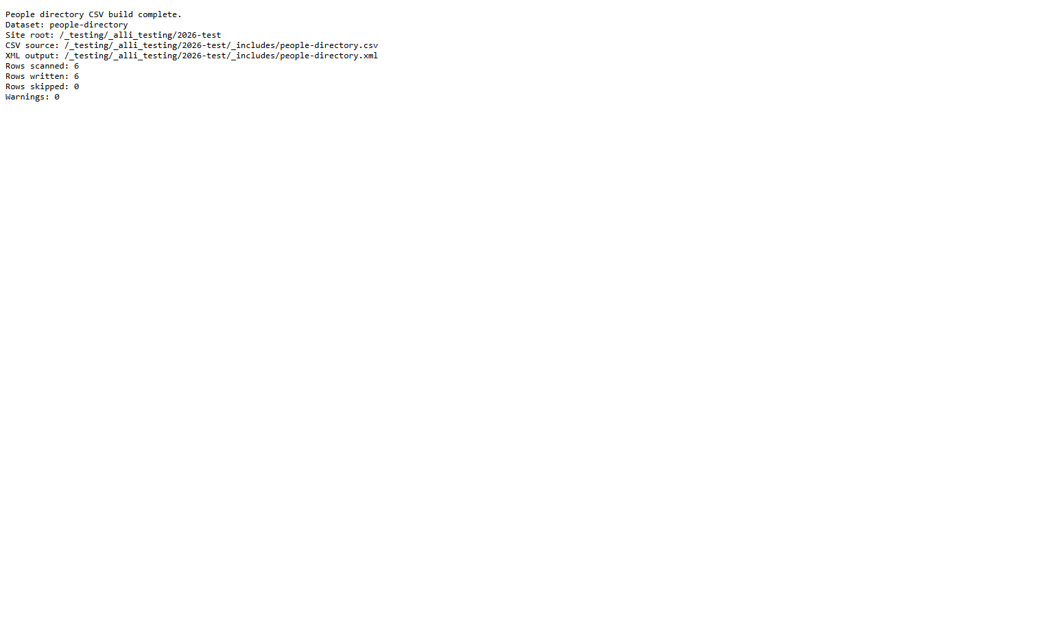 The .csv will be processed and the utility will tell you when it's complete.