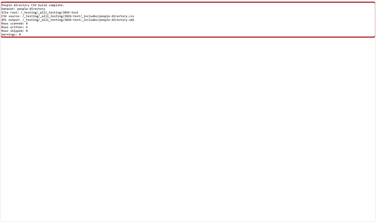 The .csv will be processed and the utility will tell you when it's complete.