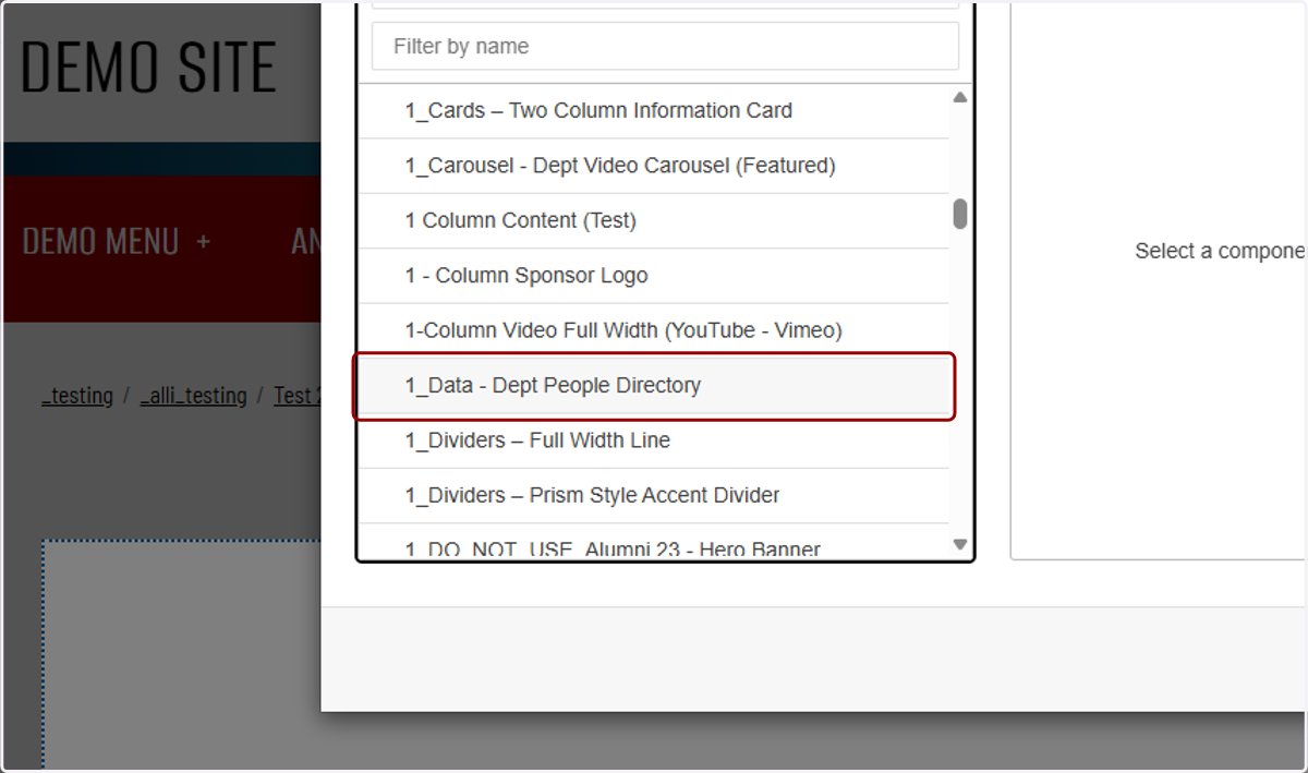 ...and click on or navigate to "1_Data - Dept People Directory."