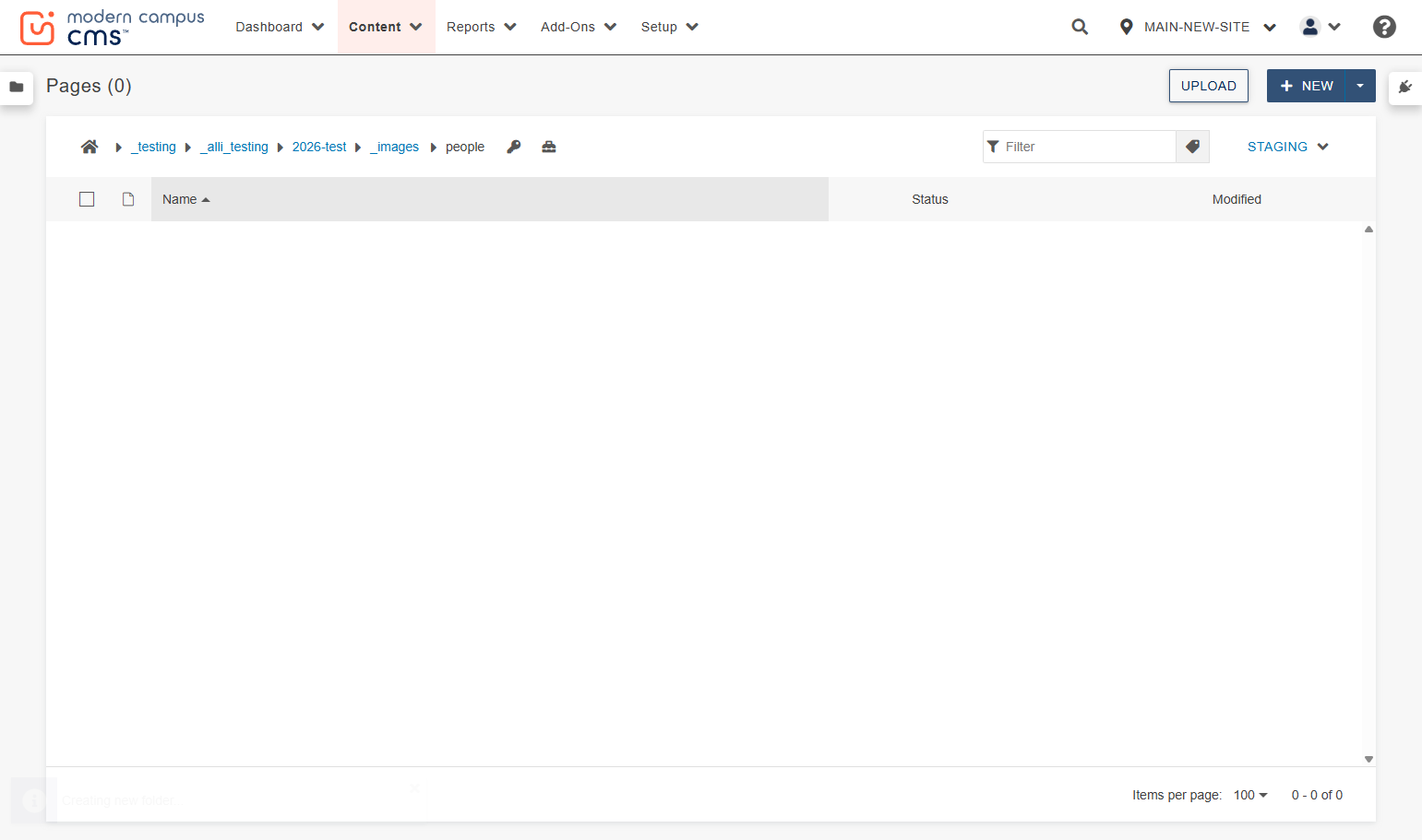 ...and then click on UPLOAD.