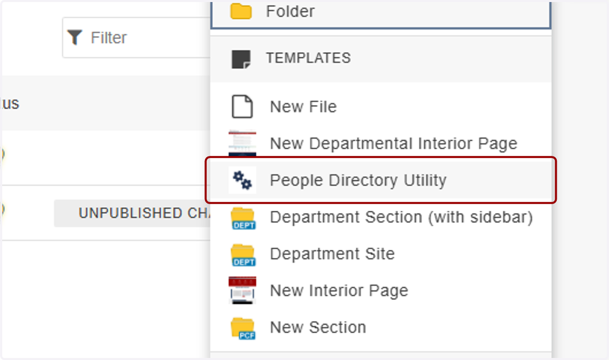 Select the People Directory Utility.