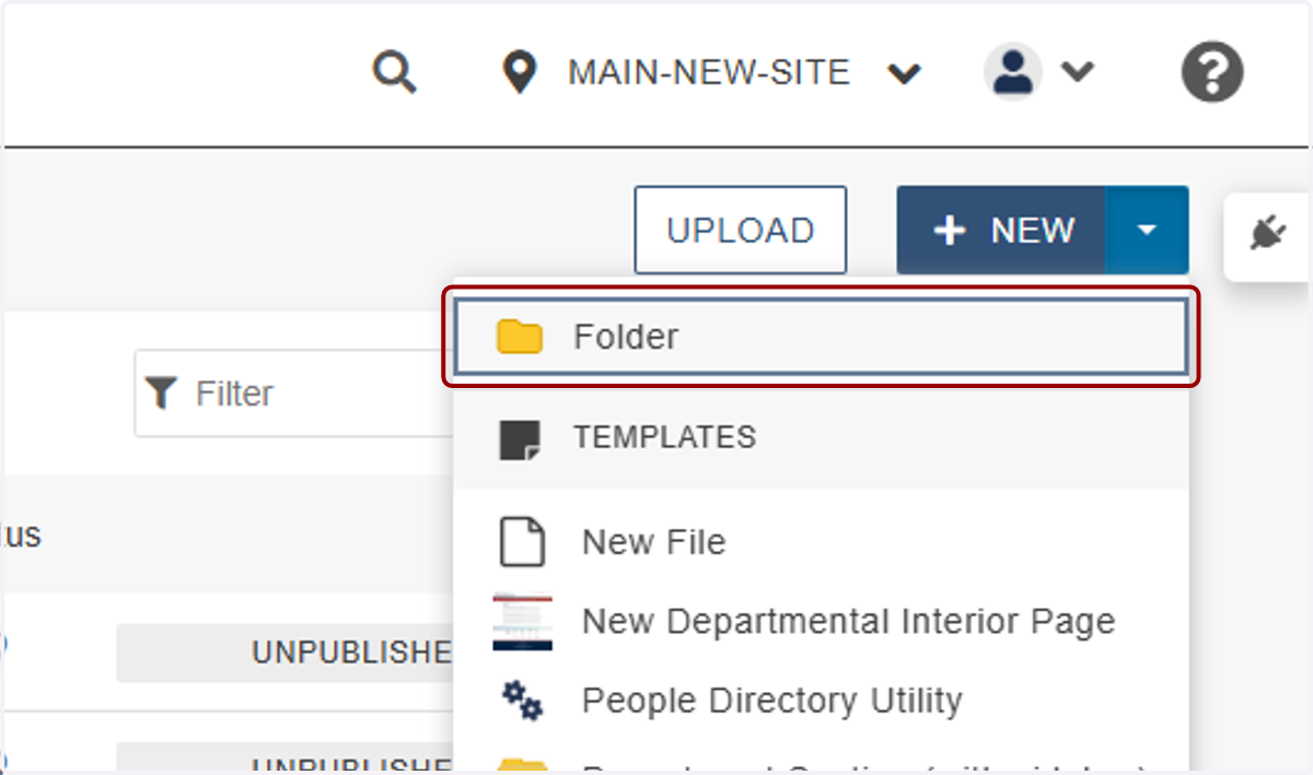 ...and click on Folder.