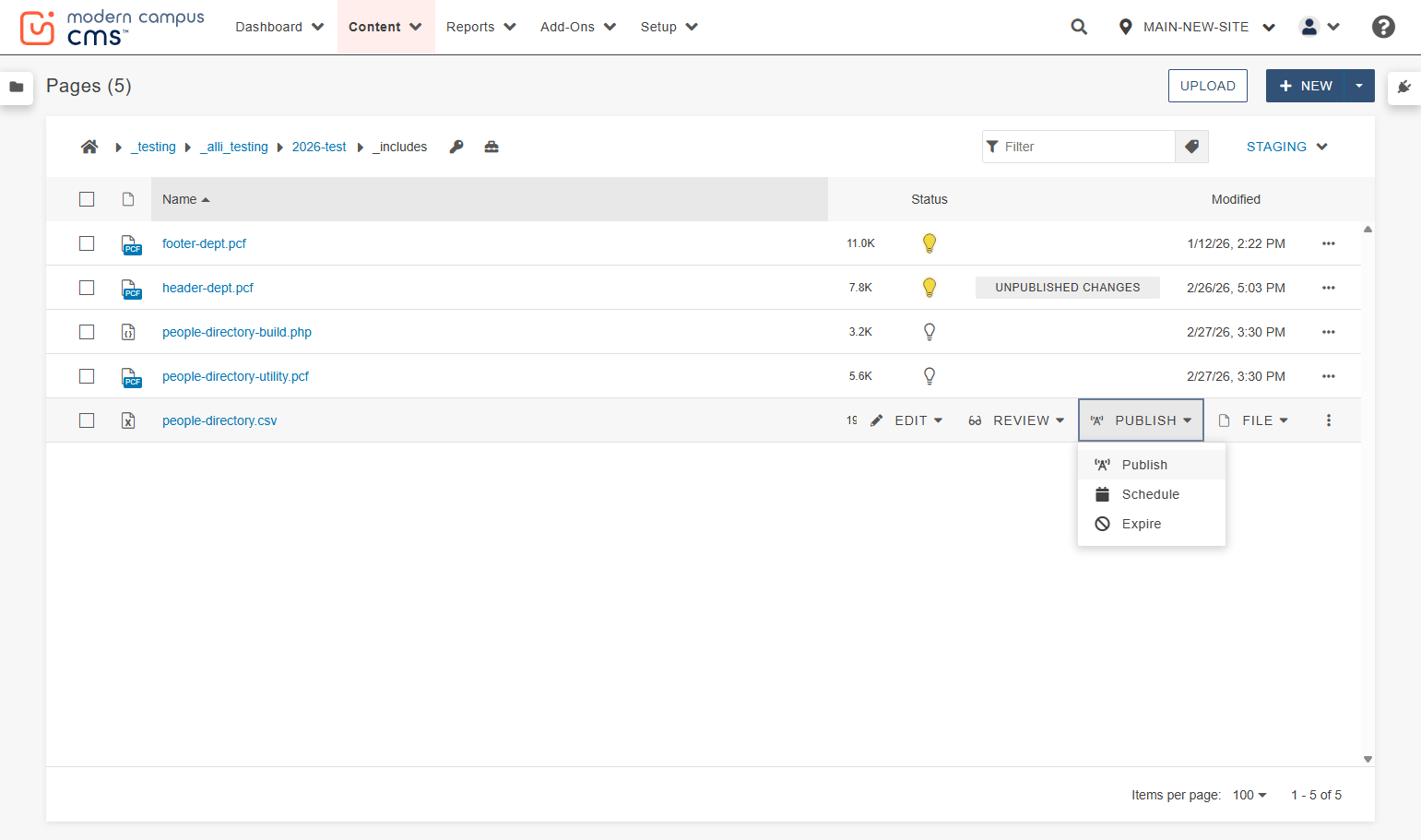 After the .csv is uploaded, publish this file as well.