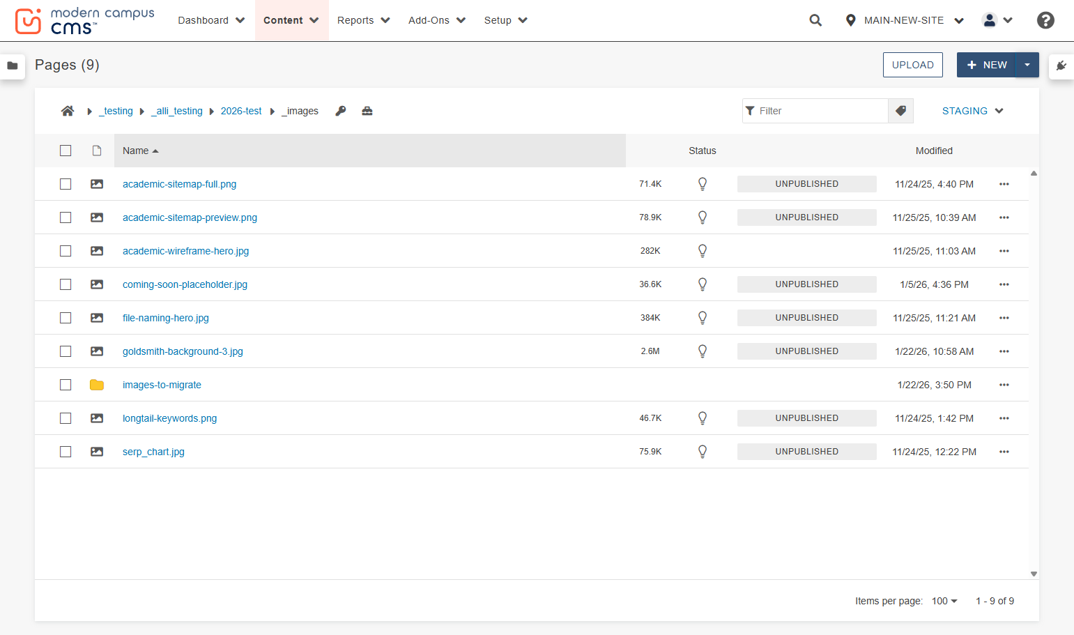 ...click the New dropdown in the upper right-hand corner...
