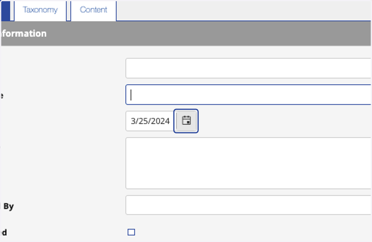 Select a Date for your article