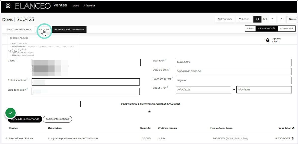 Cliquer sur "Annuler"