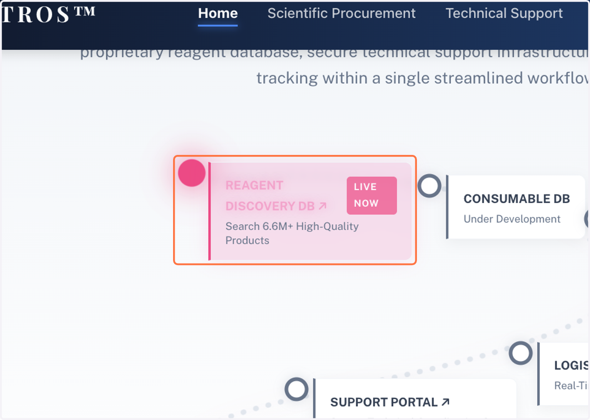 "How We Work"-Click on "REAGENT DISCOVERY DB ↗…"