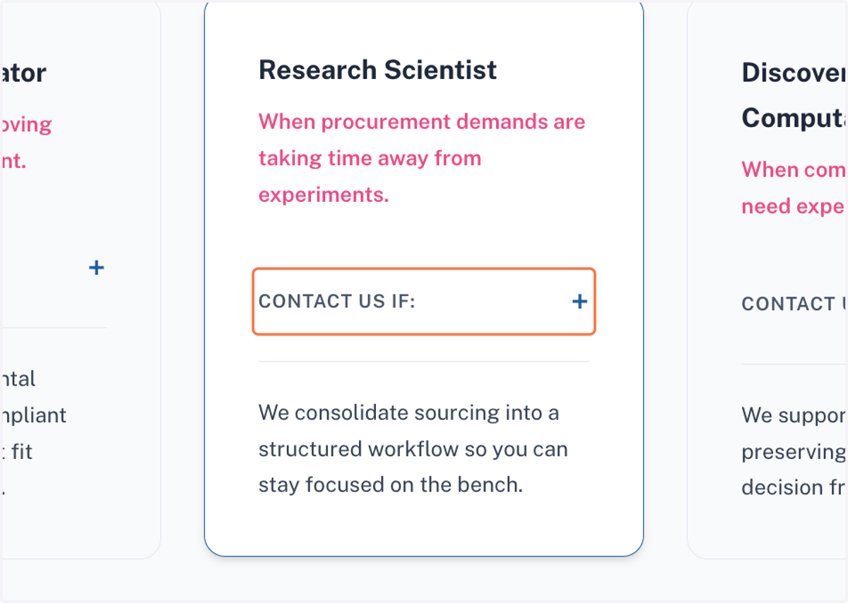 "When to Reach Out"-Click on "CONTACT US IF" to know more