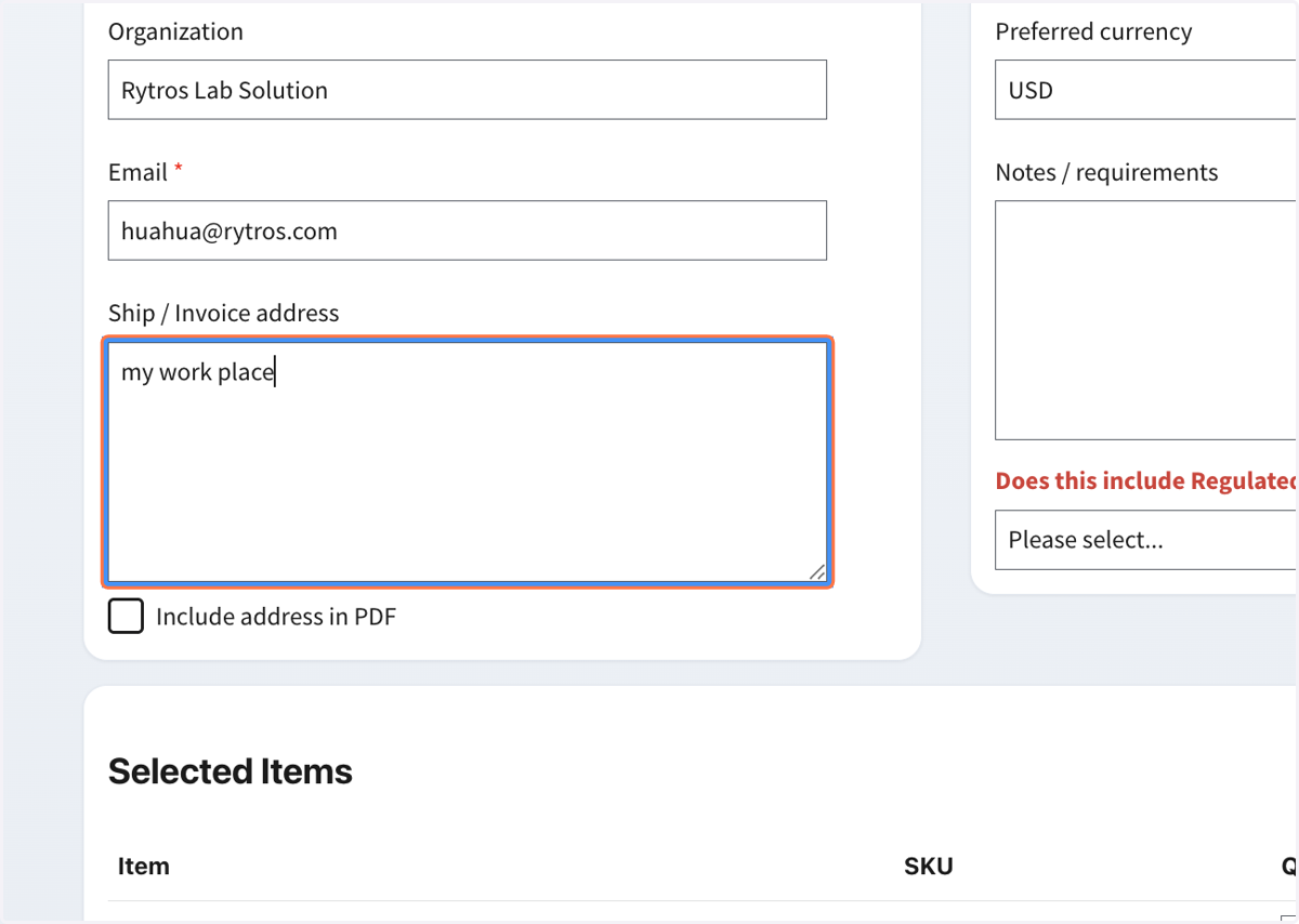 Fill in information