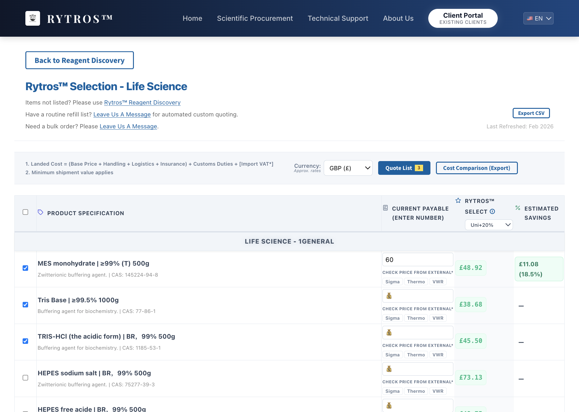 Click on "Back to Reagent Discovery" to return to home page