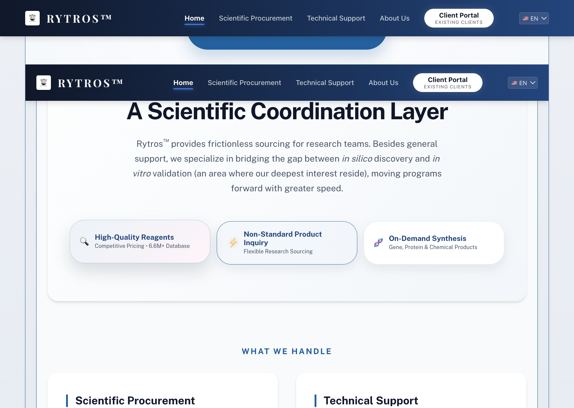 "Why Rytros"-Click on "High-Quality Reagents…" et al.