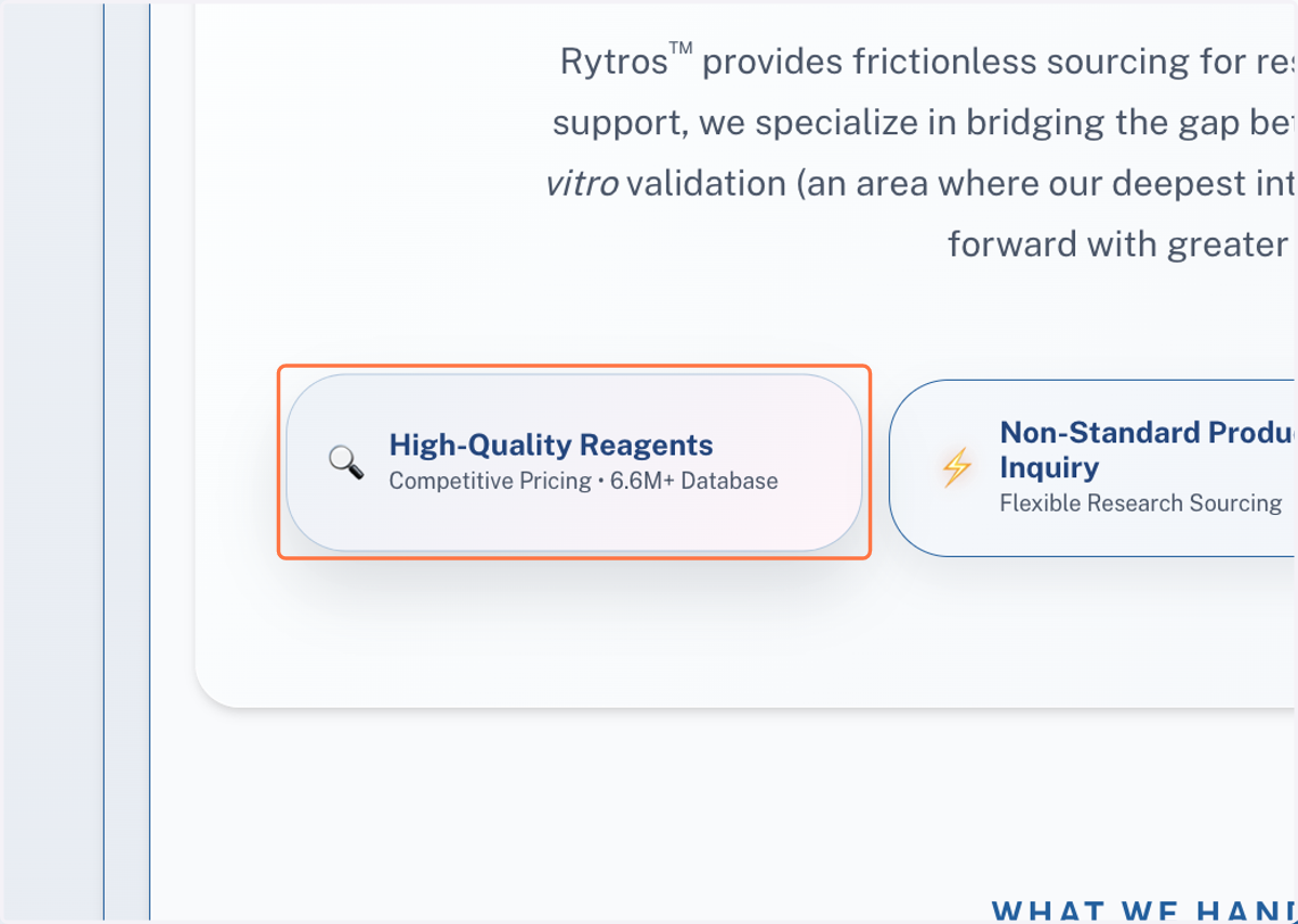 "Why Rytros"-Click on "High-Quality Reagents…" et al.