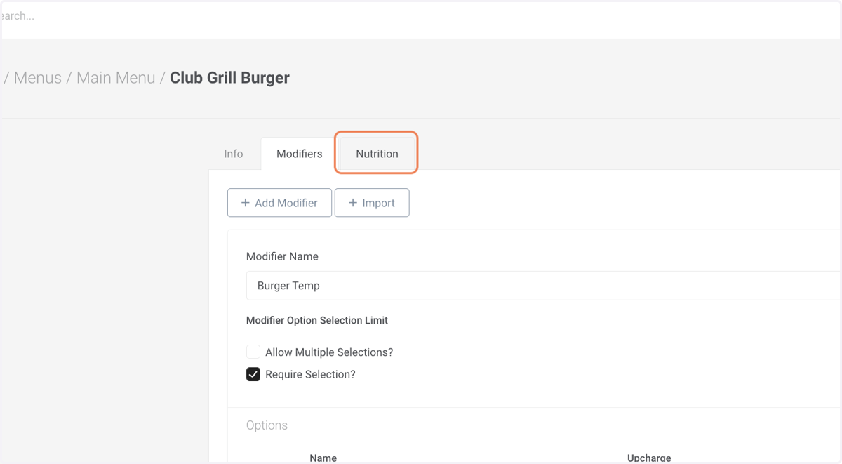 Add Nutrition Tag