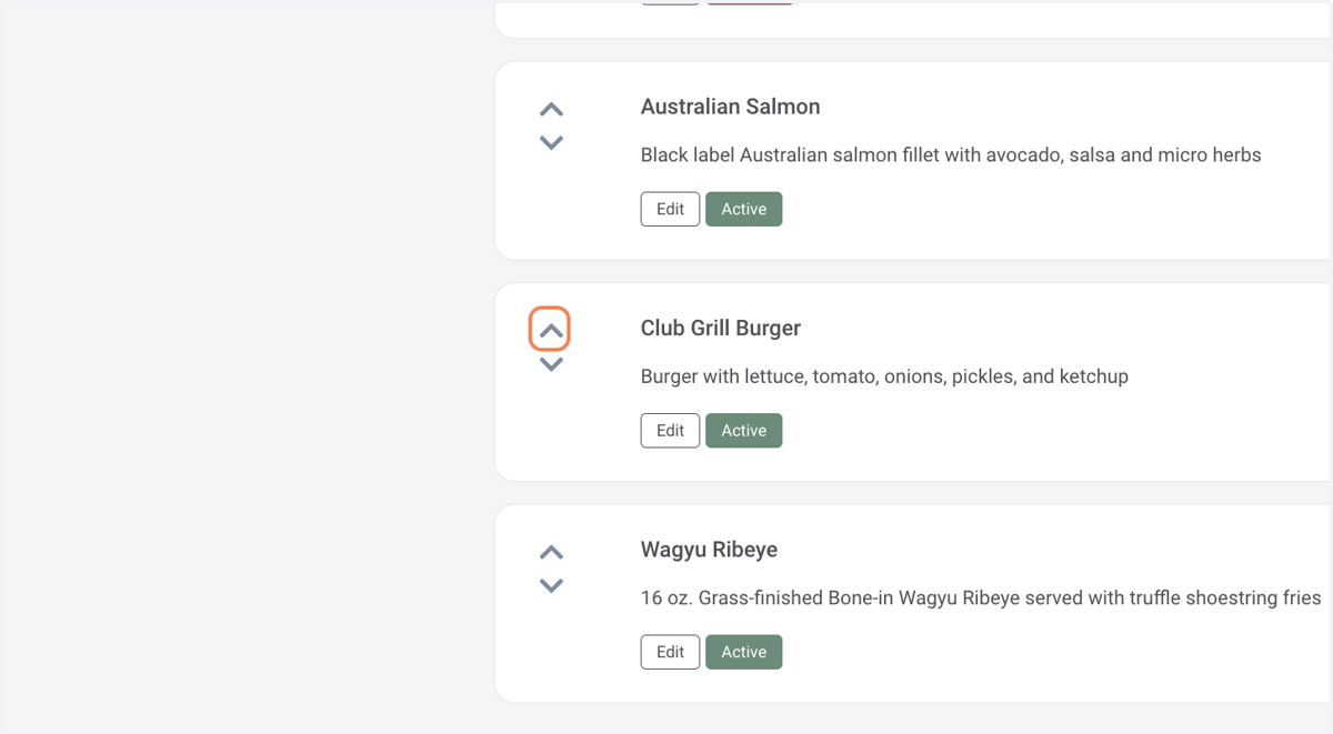 Change Item Order