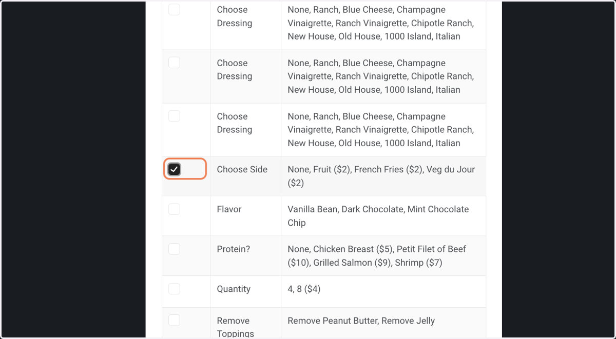 Choose Existing Modifier