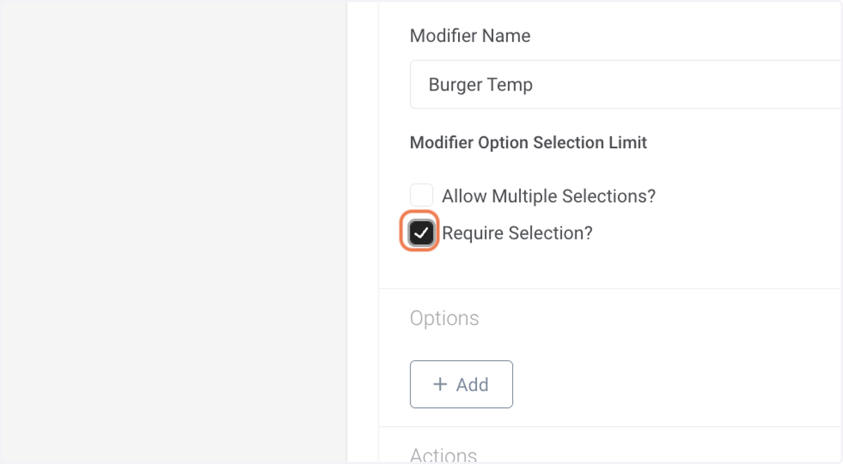 Choose Modifier Settings