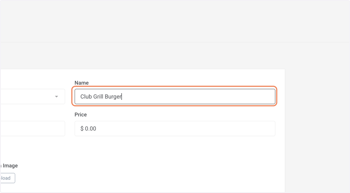Type Item Name in "Name" box