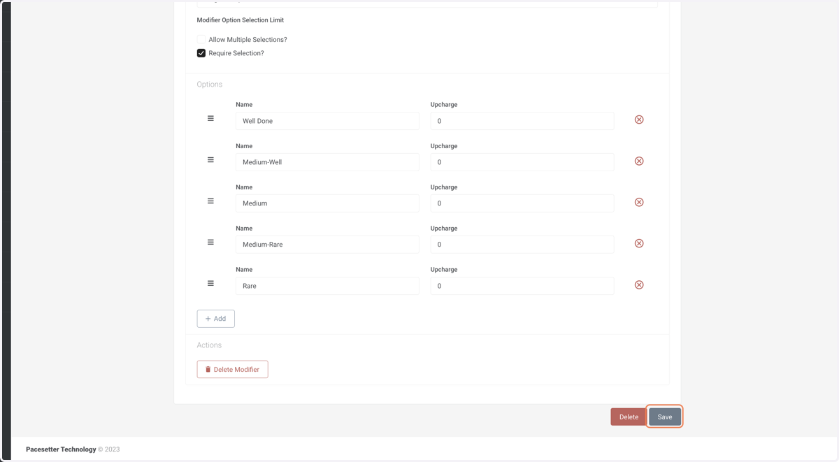 Click Save, or Add More