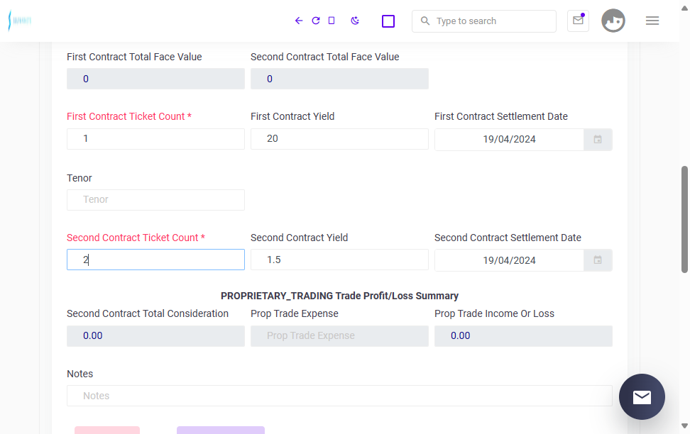 Click on Second Contract Ticket Count