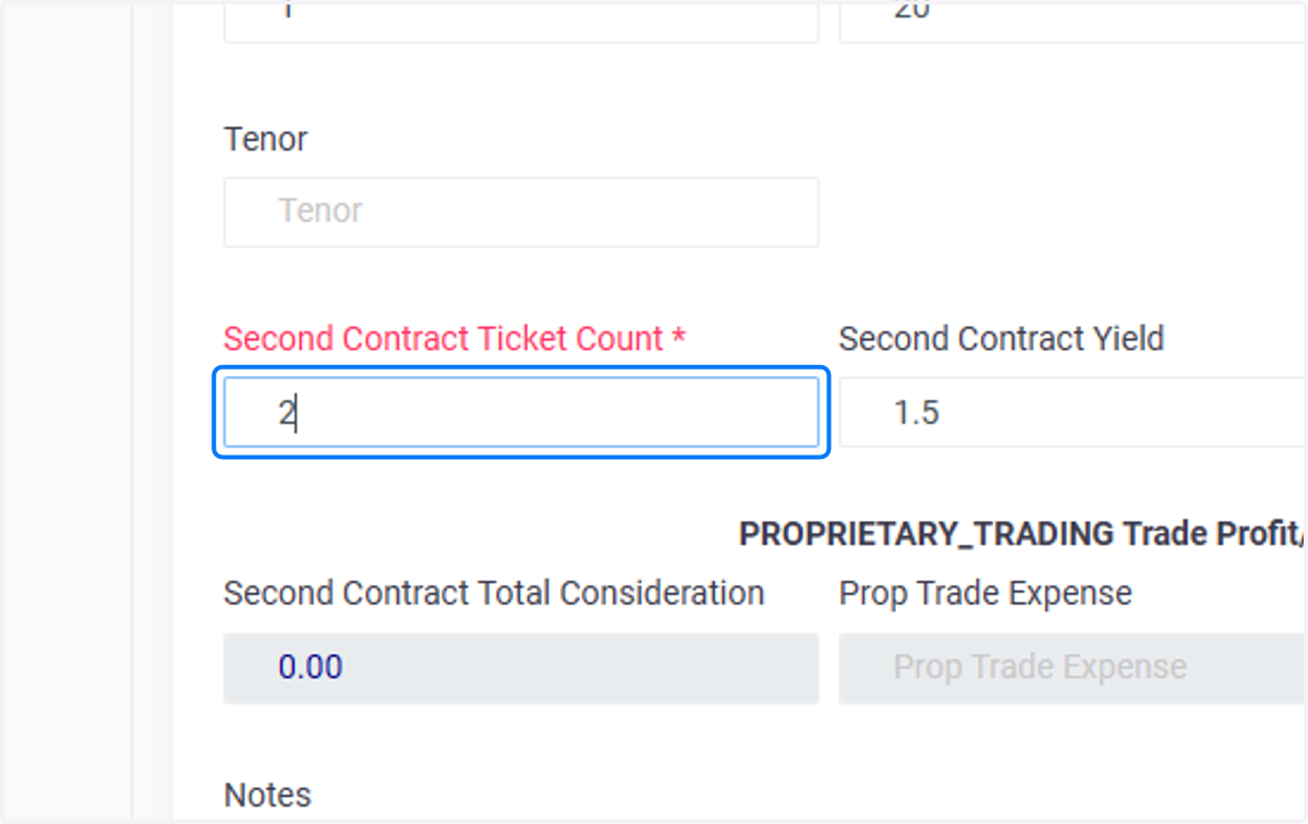 Click on Second Contract Ticket Count