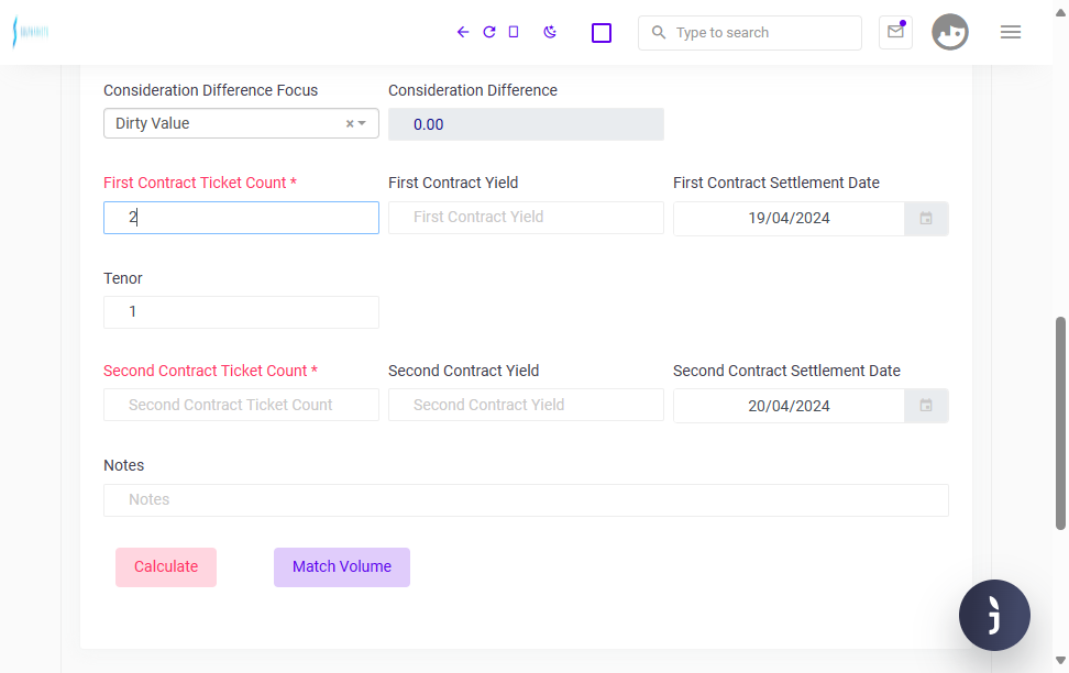 First Contract Ticket count