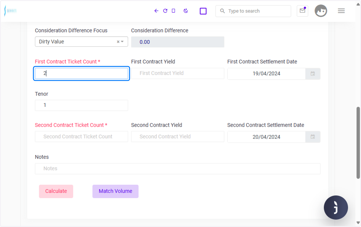 First Contract Ticket count