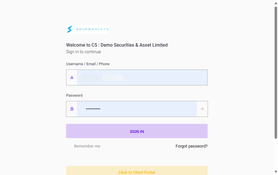 Type username