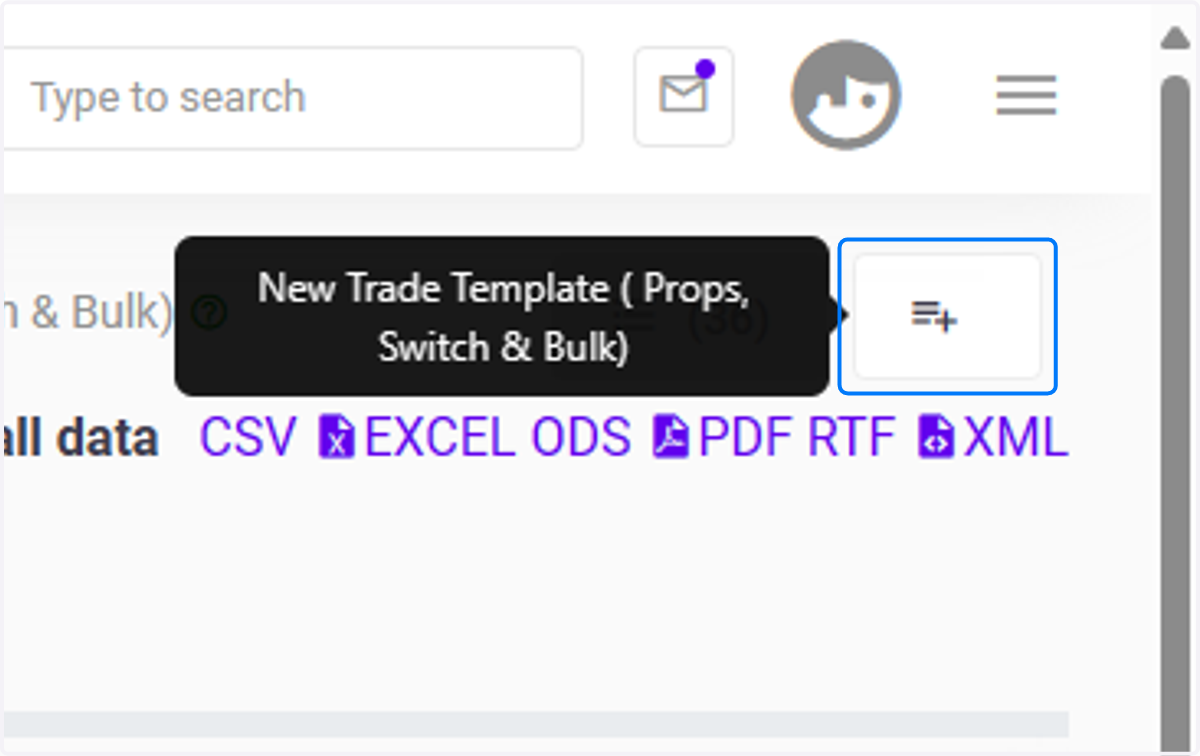 Create Trade Template