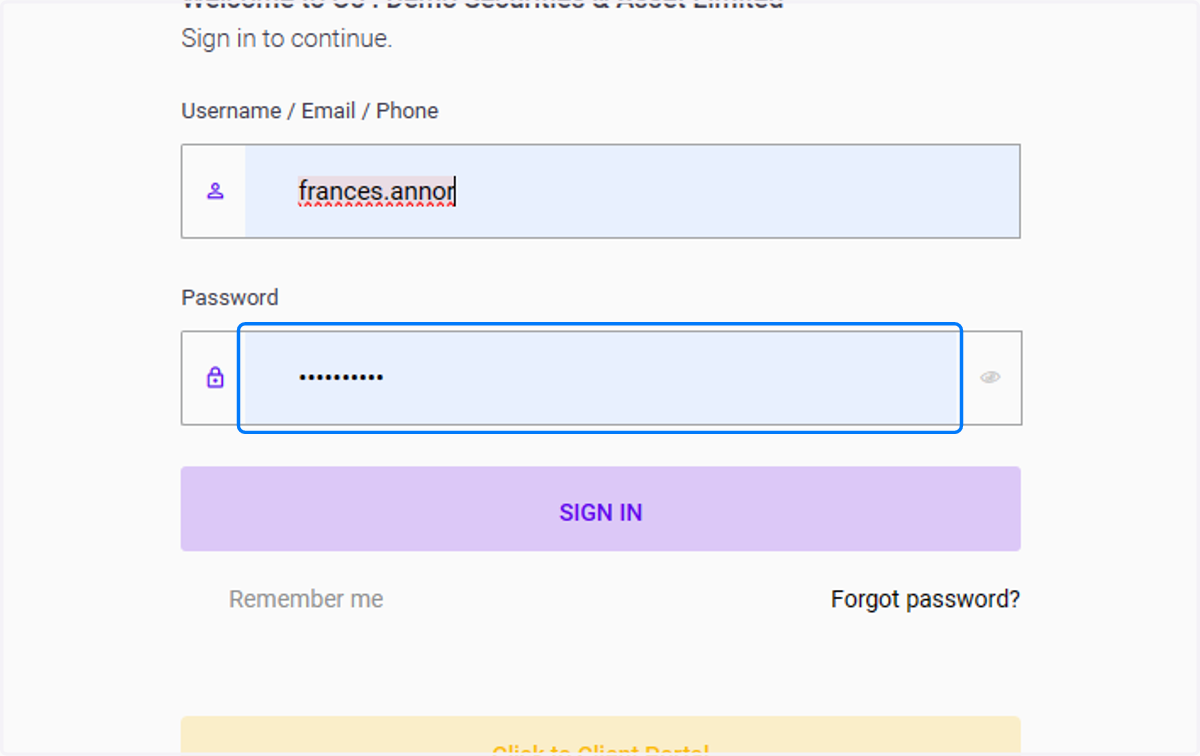 Type password