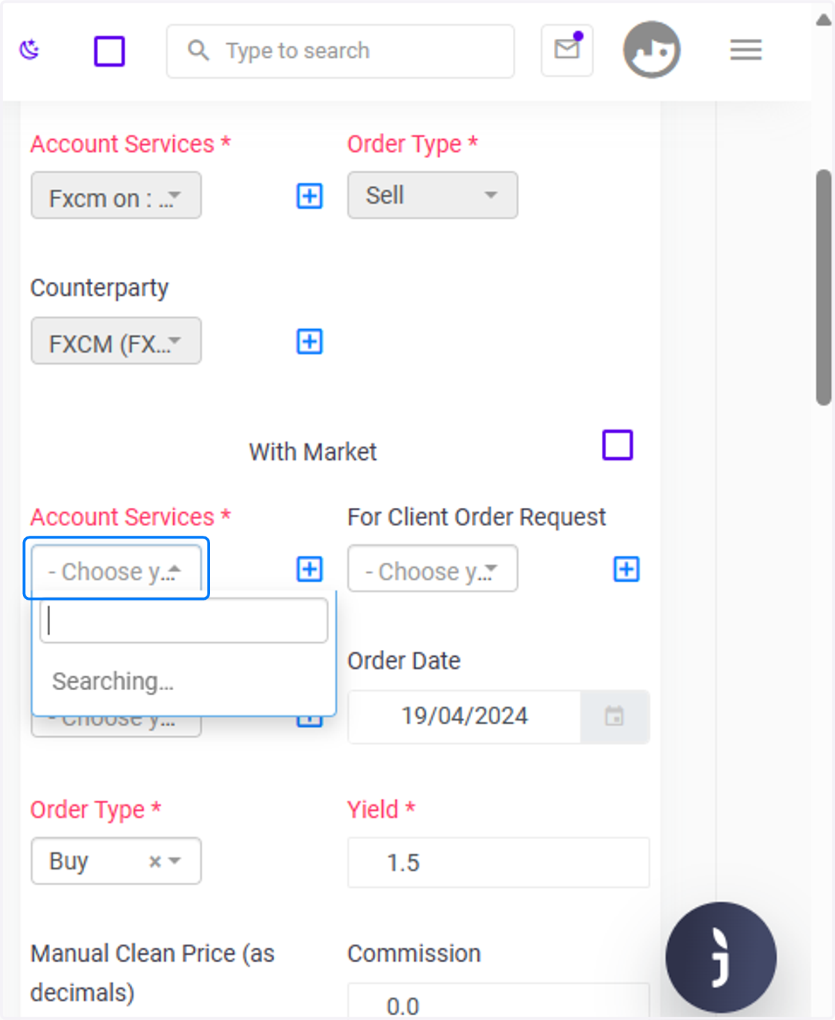 Choose your Account Services