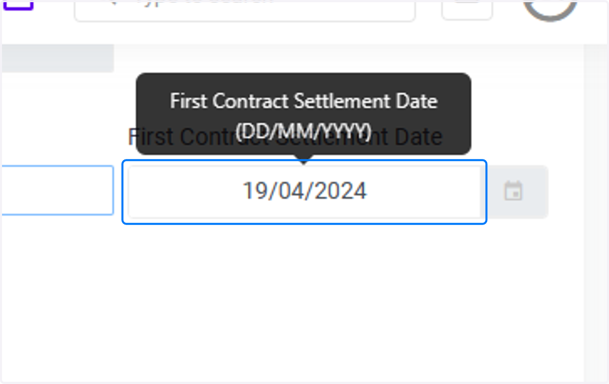 First Contract Settlement Date