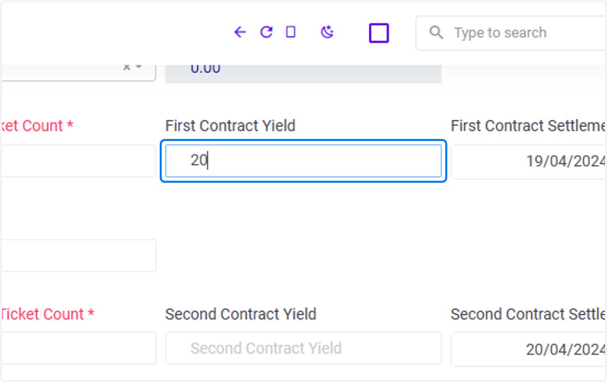 First contract Yield