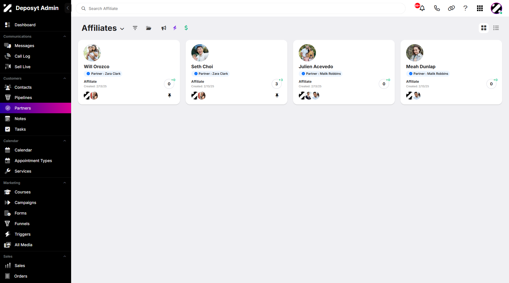 Step 2: Next, you will be directed to the Affiliates section.