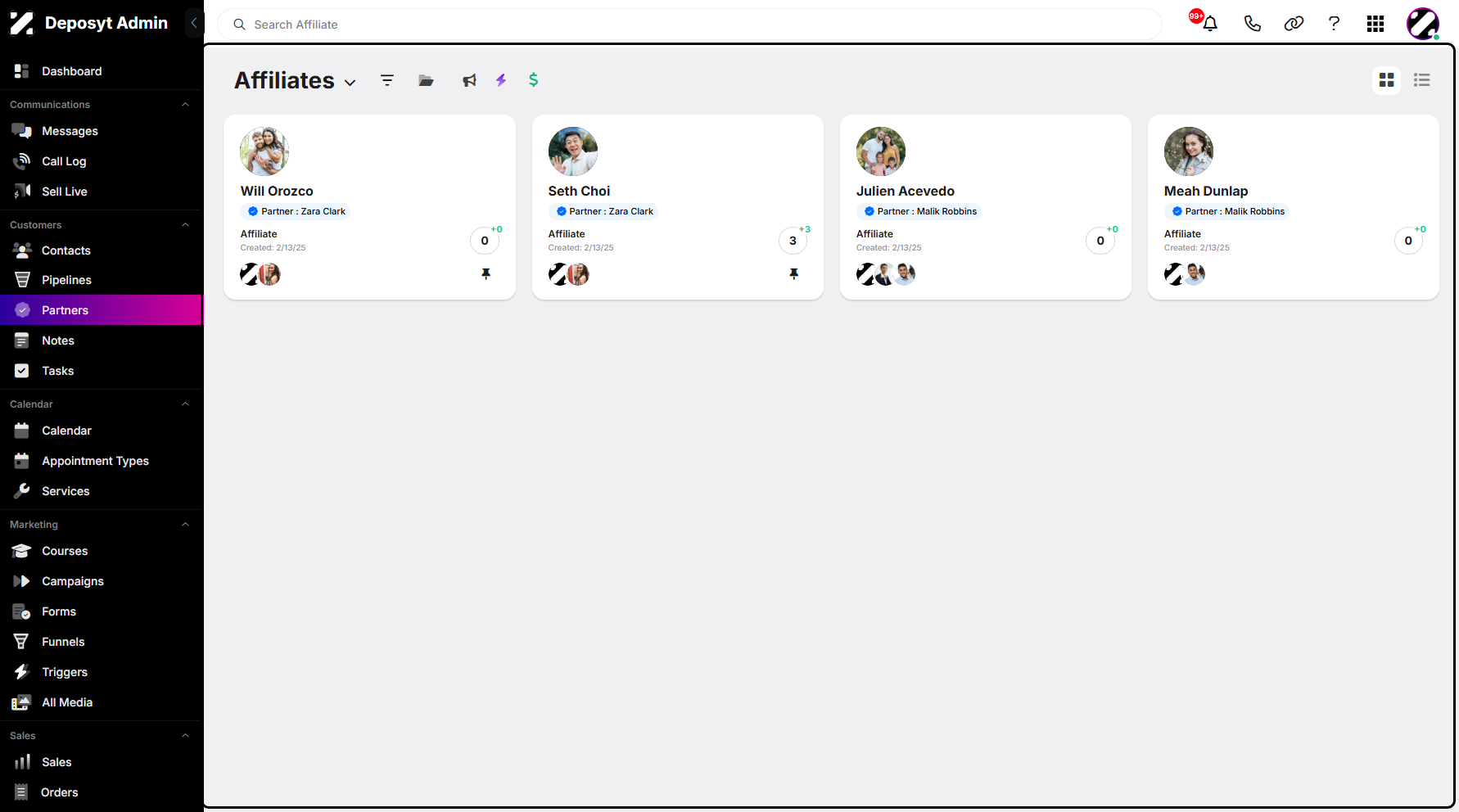 Step 2: Next, you will be directed to the Affiliates section.