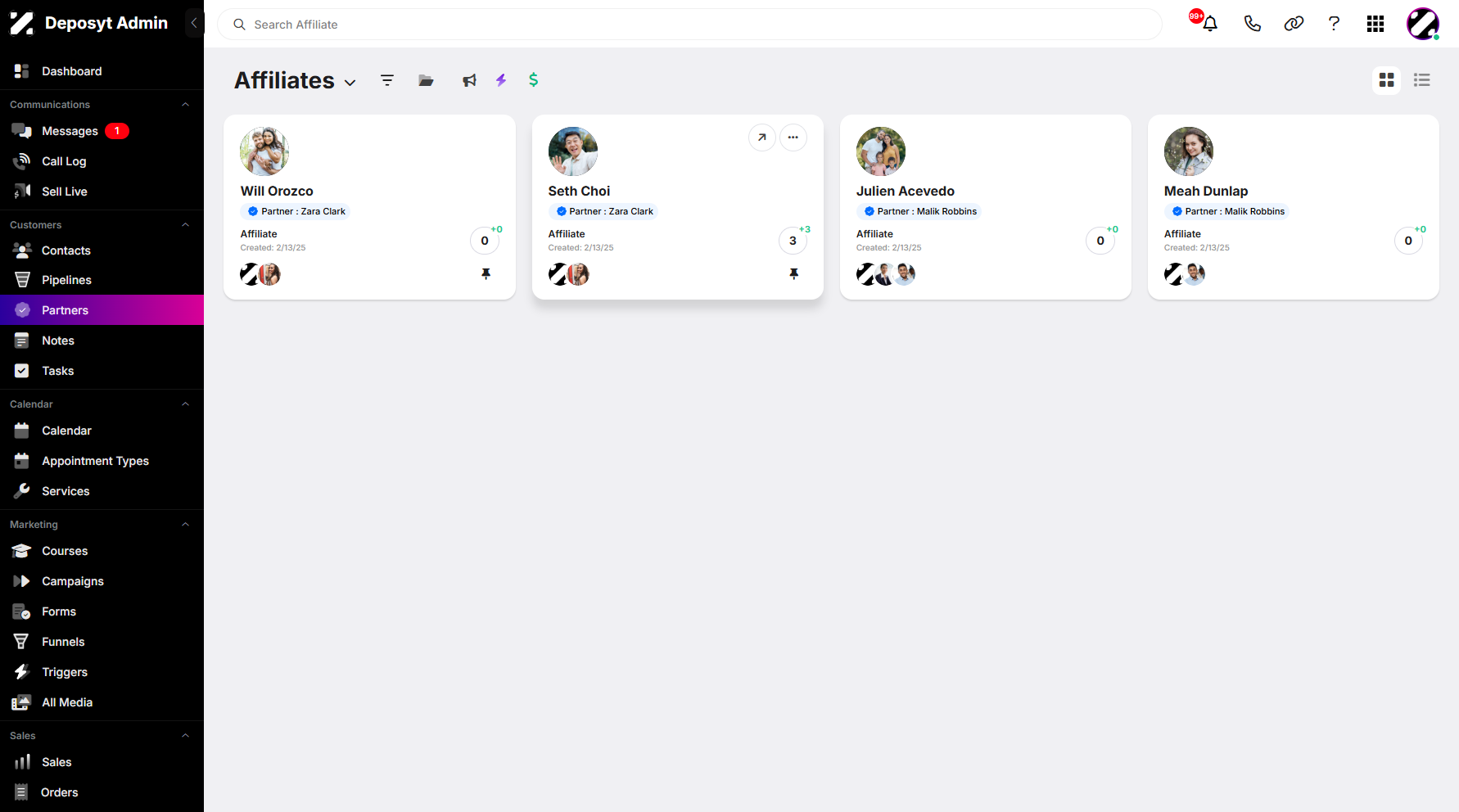 Step 3: Click on the Leads counter to view details.