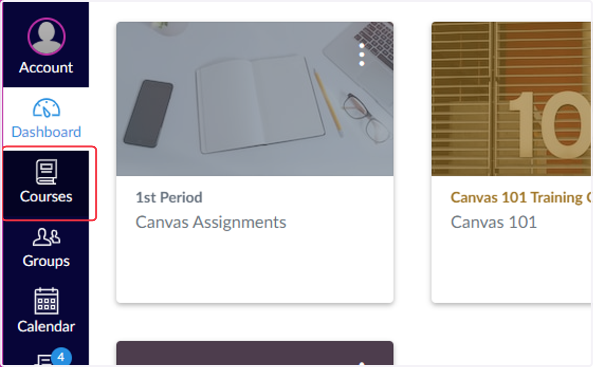 Courses button