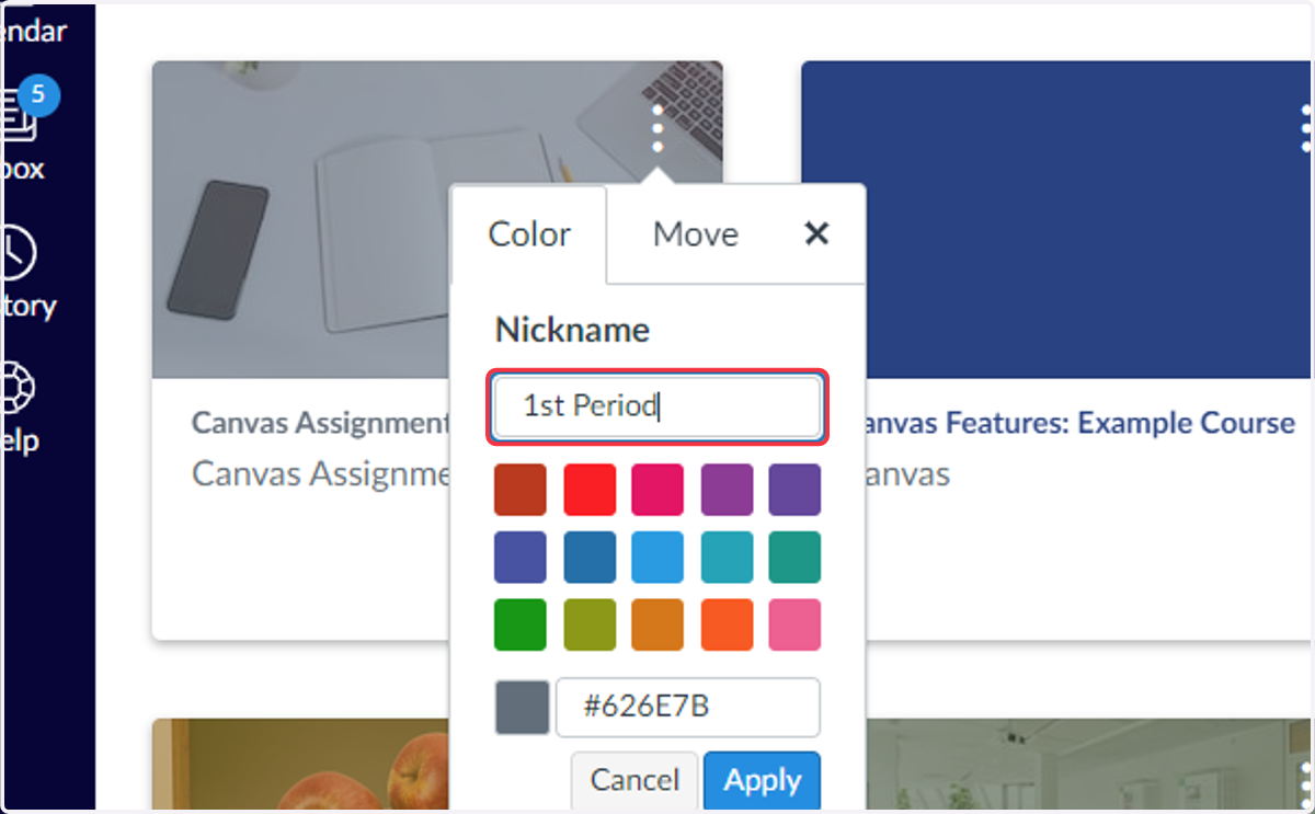 Color Tab on Tile
