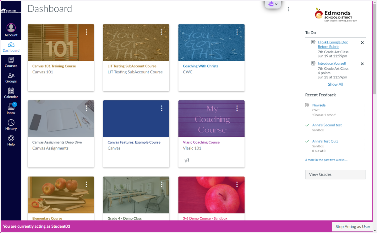 Canvas Dashboard Card View