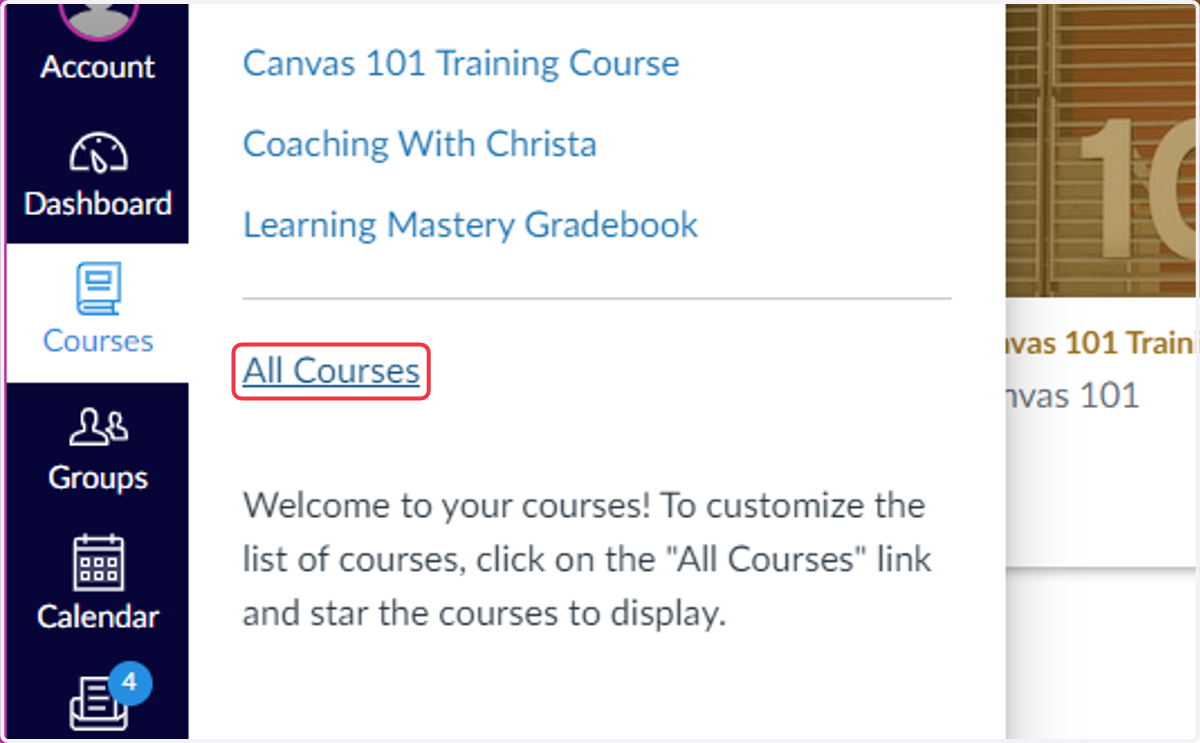 All Courses link