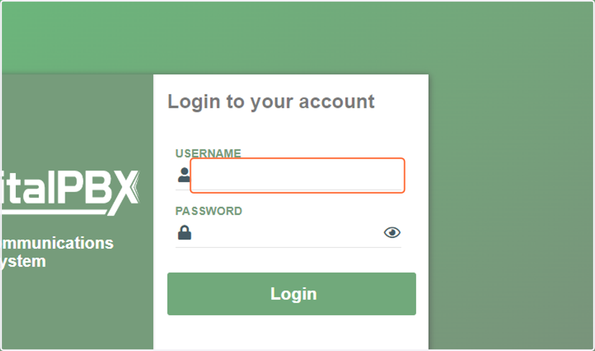 Type in your Username