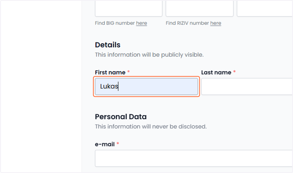 For personal information Voor persoonlijke gegevens