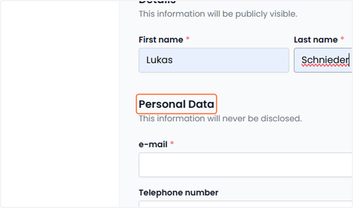 Go to 'Personal details'. Ga naar 'Persoonsgegevens'
