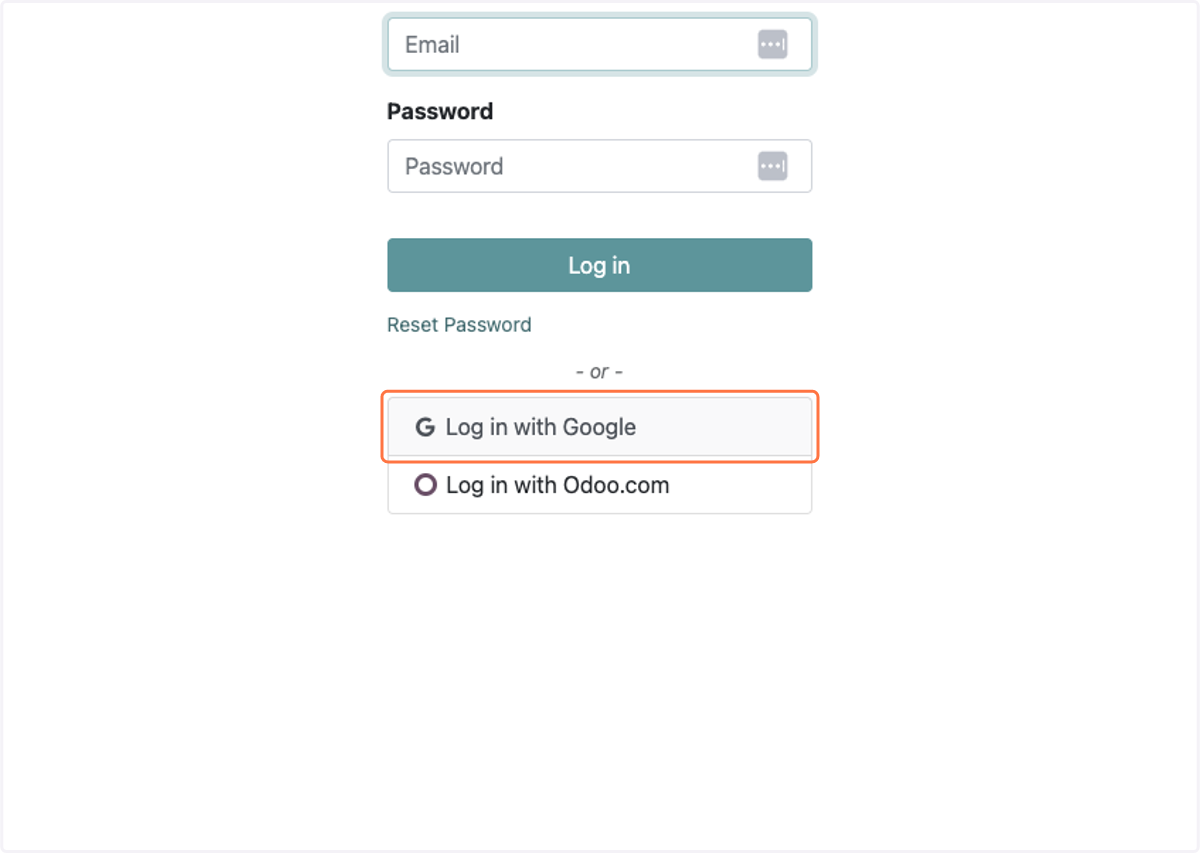 Click on Log in with Google