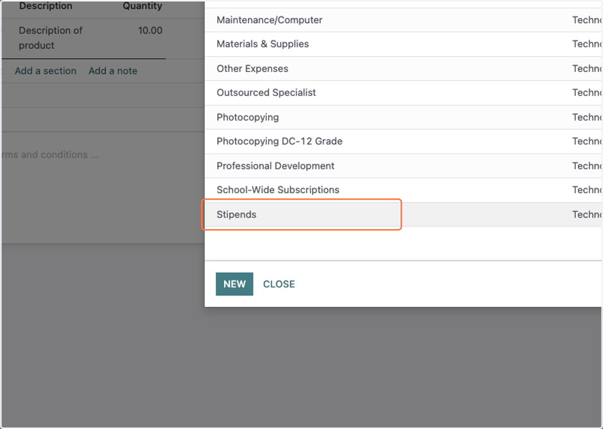 Click on Search: Analytic Account…