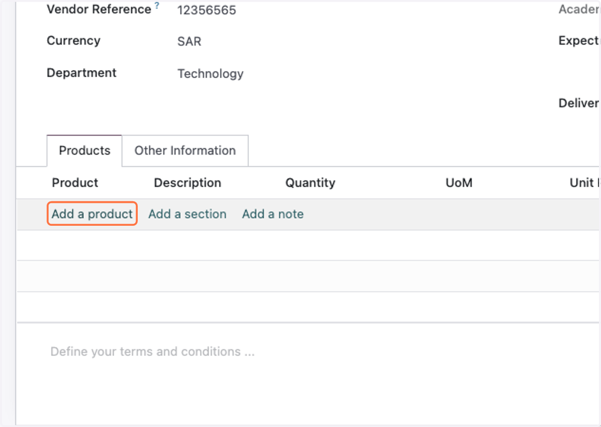 Click on Add a product