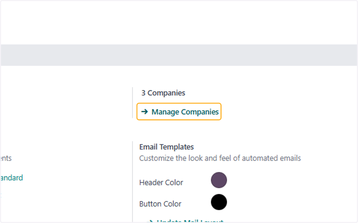 Click on Manage Companies